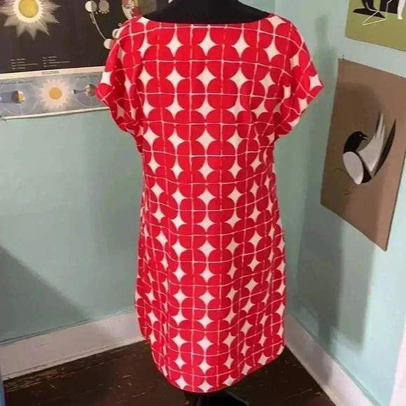 Isaac Mizrahi checkered polkadot mod shift dress with pockets medium - Picture 3 of 6